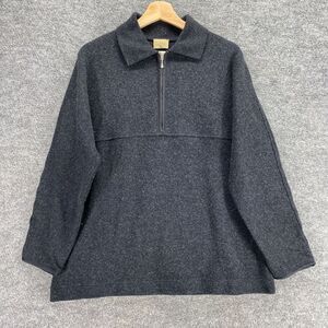 Copines Sweater Pullover Men 38 Gray Collared Lambs Wool Zipper Long Sleeve